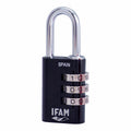 Combination padlock IFAM Combi30 Aluminium Black