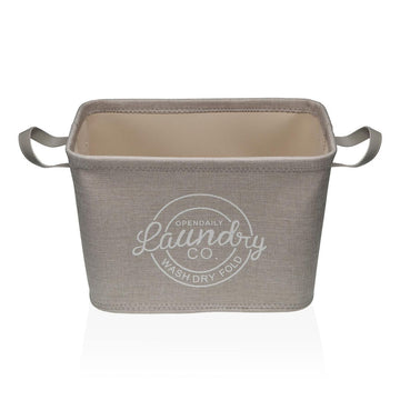 Laundry basket Versa Grey Polyester PVC Metal EVA 38 x 25 x 26 cm