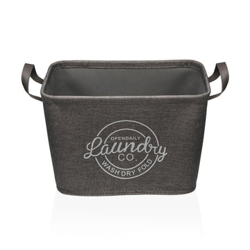 Laundry basket Versa Grey Polyester PVC Metal EVA 38 x 25 x 26 cm