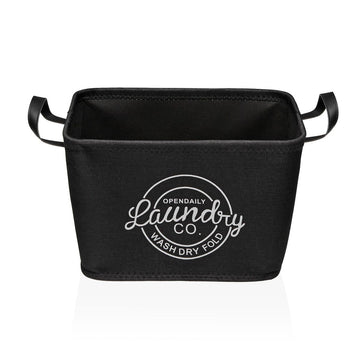 Laundry basket Versa Black Polyester PVC Metal EVA 38 x 25 x 26 cm