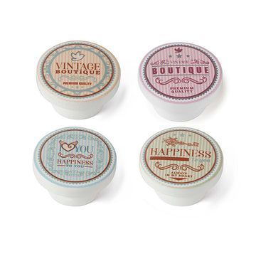 Doorknob Rei m8 beech wood Illustrated Ø 40 x 22 mm 4 Pieces