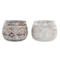 Planter DKD Home Decor Brown White (2 Units) (22 x 22 x 16 cm)