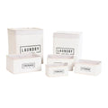 Set of Baskets DKD Home Decor White Bamboo 40 x 30 x 46 cm 5 Pieces