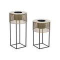 Set of Planters DKD Home Decor 33 x 33 x 67 cm Black Golden Metal Loft