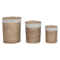 Set of Baskets Home ESPRIT Beige Natural wicker 45 x 45 x 55 cm 3 Pieces