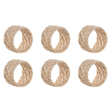 Napkin ring Home ESPRIT White Natural Bamboo Rattan 5 x 5 x 3 cm