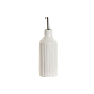 Cruet Home ESPRIT White Silver Stainless steel Porcelain Urban 350 ml 7 x 7 x 22 cm