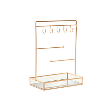 Jewelry box Home ESPRIT Golden Metal Mirror 21 x 10 x 32 cm