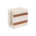 Napkin holder Home ESPRIT White Natural Acacia 12,7 X 7 X 12,7 CM