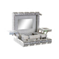 Jewelry box Home ESPRIT Silver Natural Wood Aluminium 22,5 x 18,8 x 7,6 cm