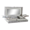 Jewelry box Home ESPRIT Silver Natural Wood Aluminium 38 x 20 x 7,5 cm