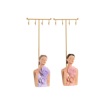 Jewellery Stand Home ESPRIT Coral Lilac Metal Resin 12,5 X 8 X 34,5 CM (2 Units)