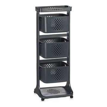 Vegetable trolley Kinvara Anthracite polypropylene Plastic 33 x 11,2 x 42,5 cm 33 x 11,2 x 42 cm