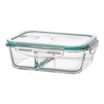 Lunch box Ovenza Transparent Silicone Borosilicate Glass Rectangular 1040 ml