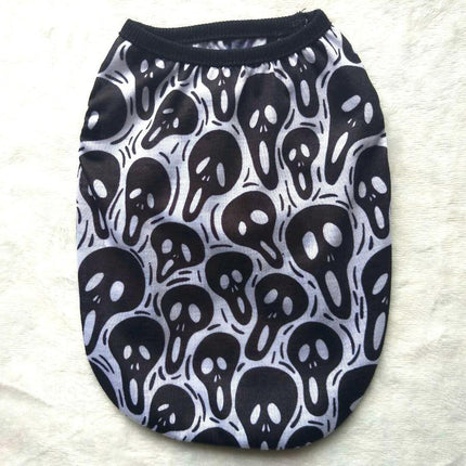Skull Halloween Pet Clothes: Spooky Ghost Head Vest
