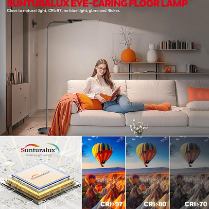 Remote Dimmable LED Floor Lamp Full Spectrum Lighting