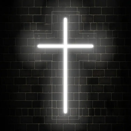 NNETM Divine Glow - Jesus Cross Neon Sign (23.88 X 13.46cm) - Home Decor LED Neon Sign