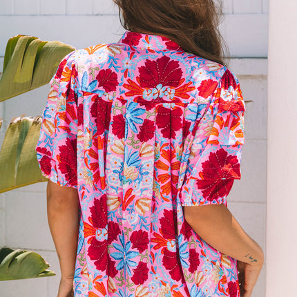 Mikaela Floral Pleated Shirt