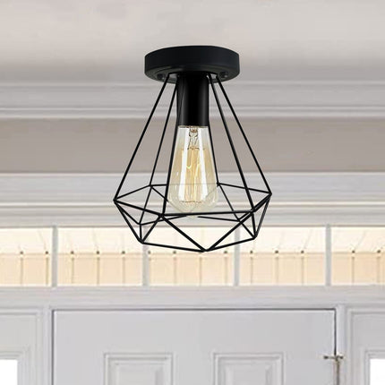 Industrial Black Wire Light Shade ceiling flush Lighting~1002