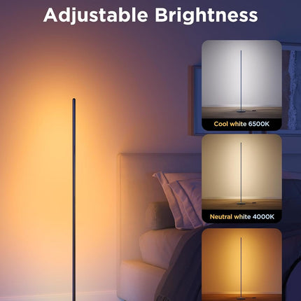 RGBIC Floor Lamp Smart 1000Lm With Voice Controlled Lighting