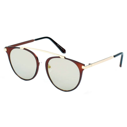 Modern Horn Rimmed Round Sunglasses