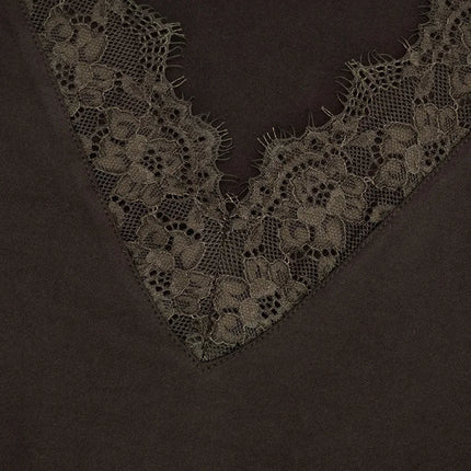 Women's Lace Patchwork V-Neck Top