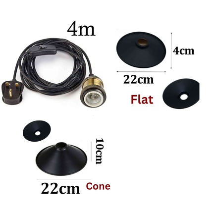 4m Plug in Pendant Lighting Metal ~6217