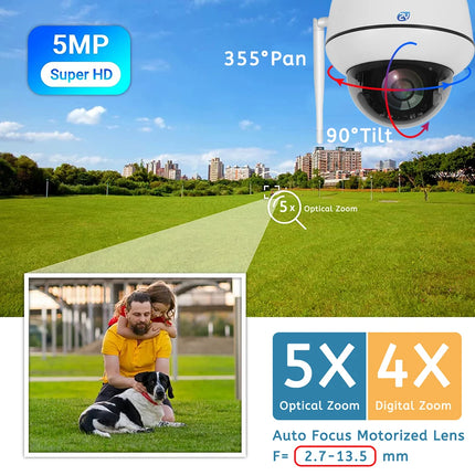 5MP Wi-Fi Dome PTZ Security Camera