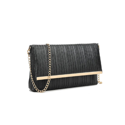 Black Pleated Clutch Bag
