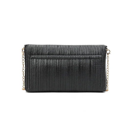 Black Pleated Clutch Bag