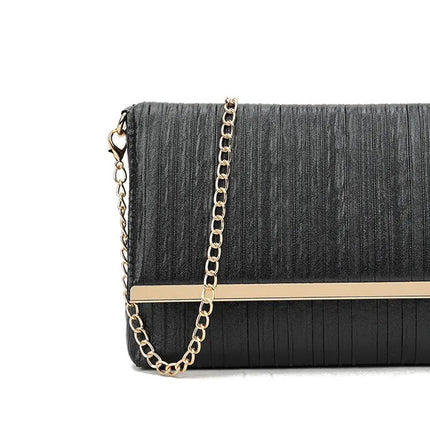 Black Pleated Clutch Bag