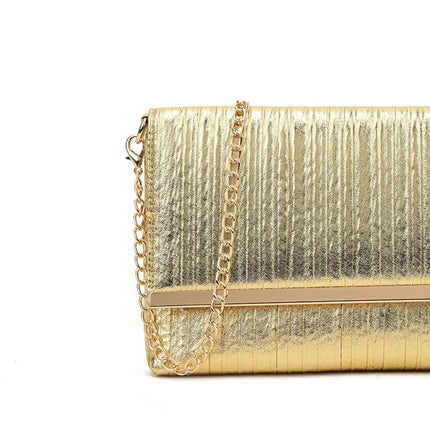 Gold Pleated Clutch Bag