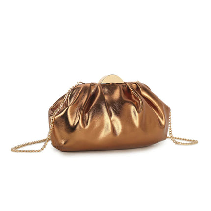 Bronze Ruched Clutch Bag
