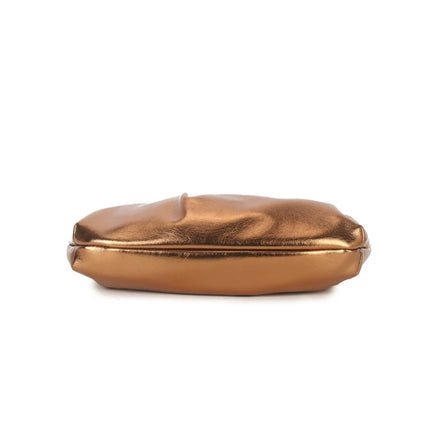 Bronze Ruched Clutch Bag