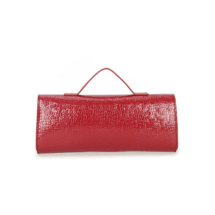 Red Croc Effect Clutch Bag