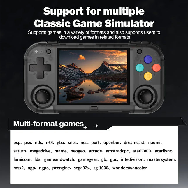 NNEOBA Handheld Retro Gaming Console with 2.8'' IPS Screen – Crystal Black