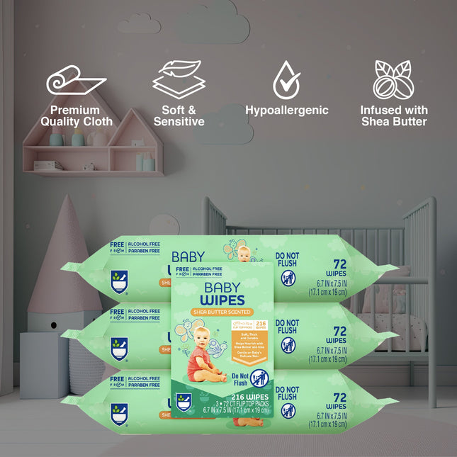 Baby Wipes with Aloe for Gentle Daily Hygiene