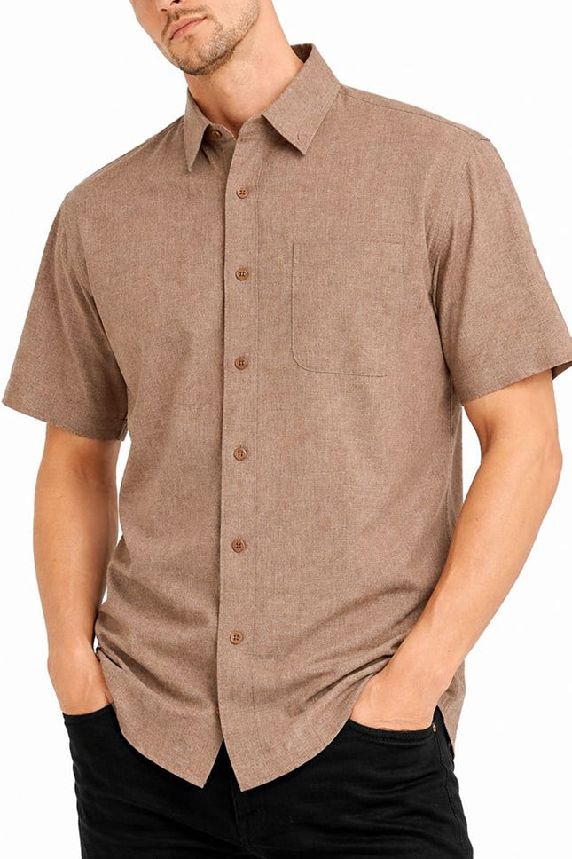 Melange Casual Short Sleeve Shirt