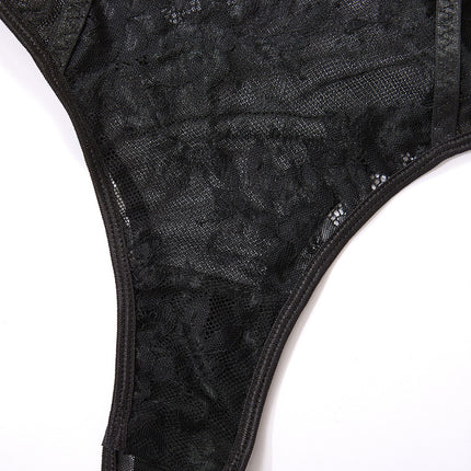 Black Perspective Integrated Bra And Pants Strap Set Panties detail