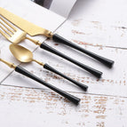 Black & Gold 4pcs/set + 1pcs(Fruit Fork)