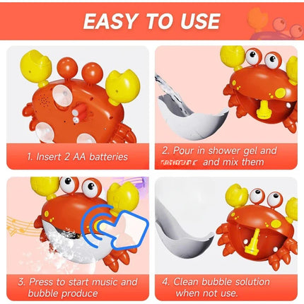 Bubble Machine Crab Frog Music Baby Shower Bath Toy