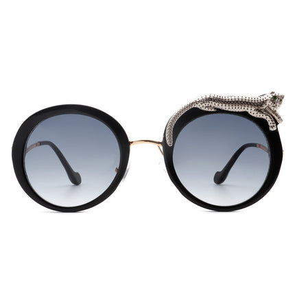 Women’s Oversized Leopard Round Sunglasses