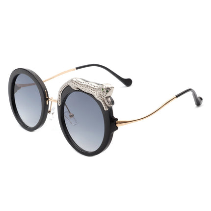 Women’s Oversized Leopard Round Sunglasses