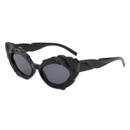 Modern Sculpted Cat Eye Sunglasses