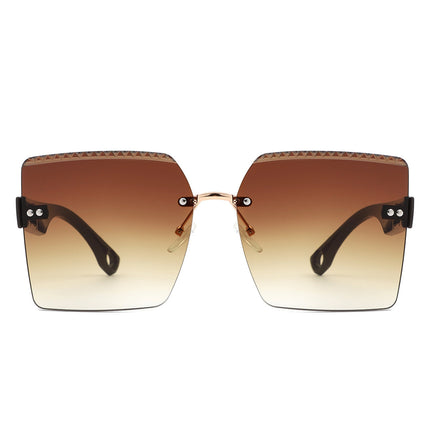Oversized Curved Lens Sunglasses