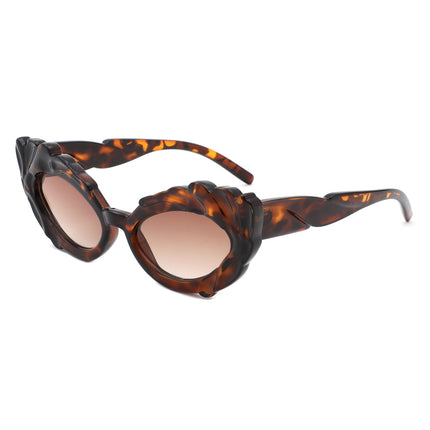 Modern Sculpted Cat Eye Sunglasses