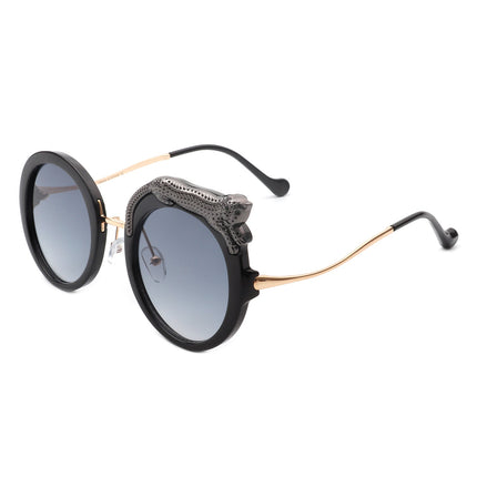 Women’s Oversized Leopard Round Sunglasses
