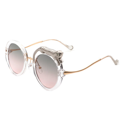 Women’s Oversized Leopard Round Sunglasses