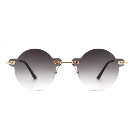Retro Rimless Round Sunglasses