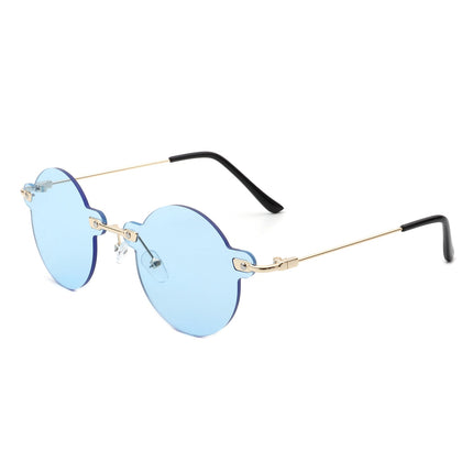 Retro Rimless Round Sunglasses